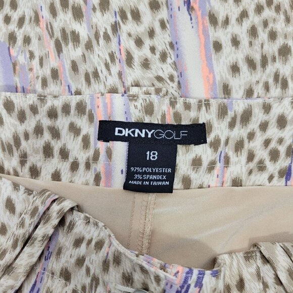 DKNY Women's Animal Prink Golf Skort With Front Zip Pockets Size 18 - Picture 10 of 13